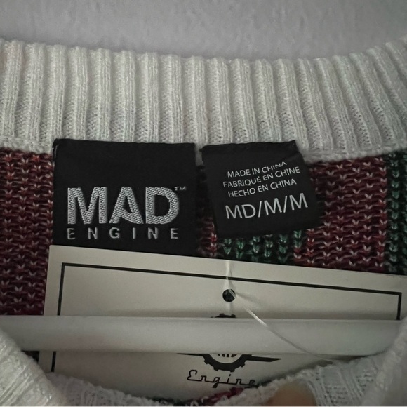 NWT MAD Engine Festive Snowman with Scarf Sweater Medium - Picture 10 of 10